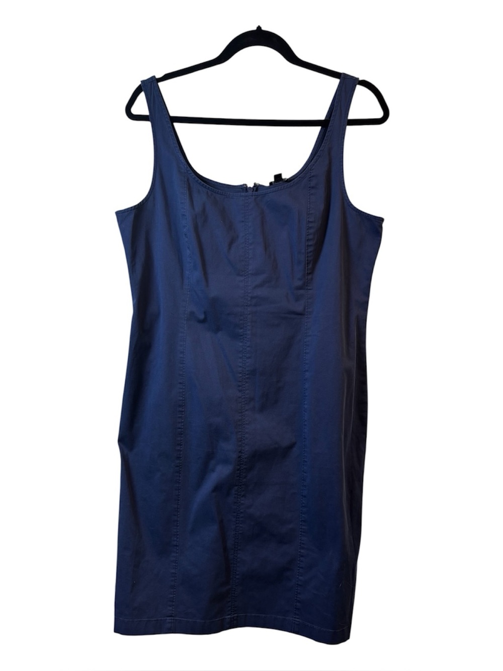 J.Crew Navy Blue Lightweight Chino Mini Dress Square Neck Sleeveless Size 12